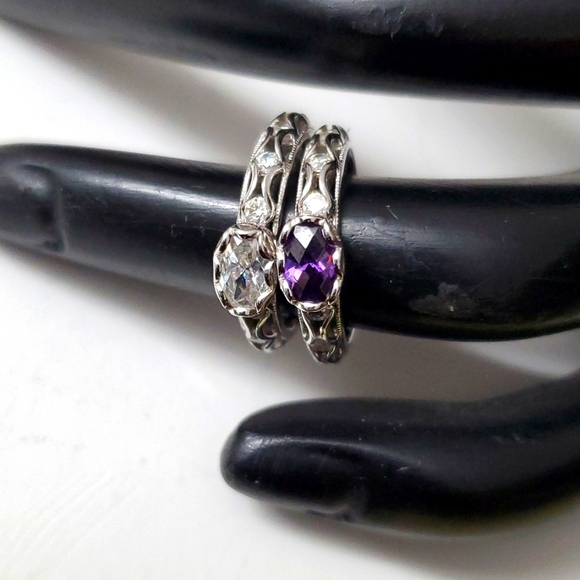 Sterling Silver 925 East-West Solitaire Ring - Picture 7 of 7